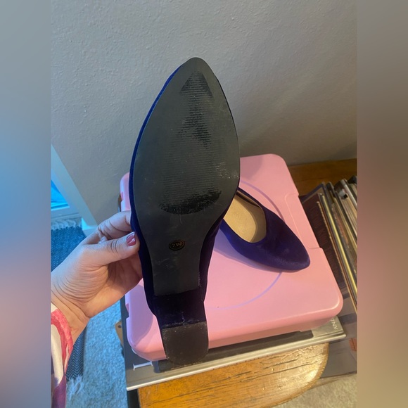 Eloquii Navy Anna block heel pump velvet 7W - Picture 7 of 7